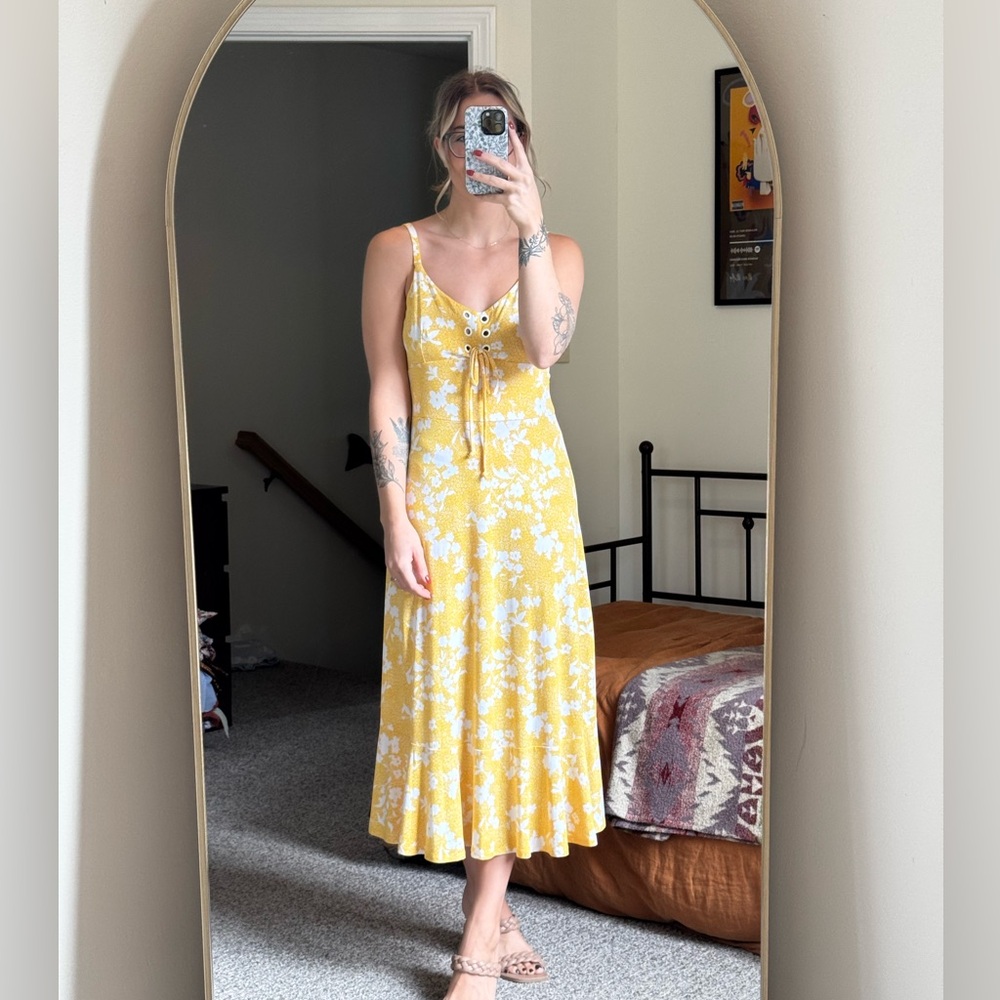 Michael Kors Yellow and White Floral Maxi Dress